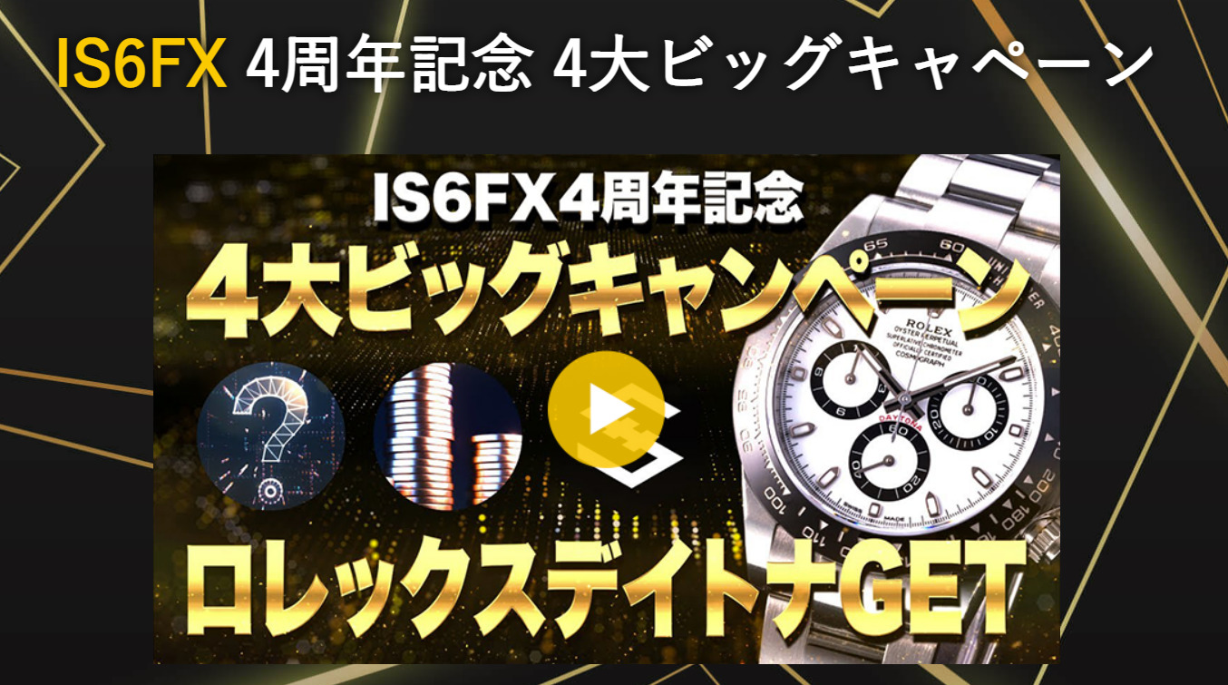 【IS6FX】4周年記念！4大ビッグキャンペーンがスタート