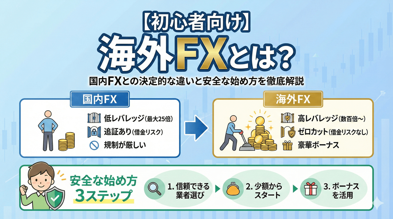 【初心者向け】海外FXとは?国内FXとの決定的な違いと安全な始め方を徹底解説