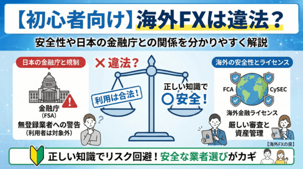 【初心者向け】海外FXは違法？安全性や日本の金融庁との関係を分かりやすく解説
