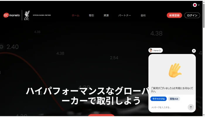 EC Markets公式サイトのキャプチャー画像