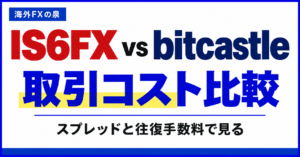 IS6FXとbitcastleの取引コスト比較|スプレッドと往復手数料の見方