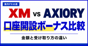 XMとAXIORYの口座開設ボーナス比較｜金額・対象口座・過去の開催実績